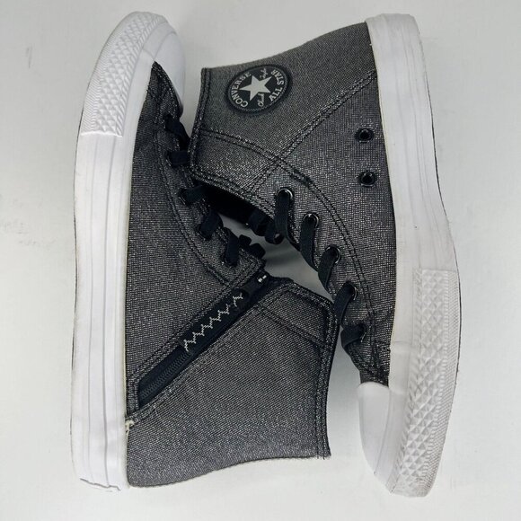 Converse Junior 661850F Gray Chuck Taylor All Star Lace Up Zip Size 6 Sneakers - Picture 7 of 11